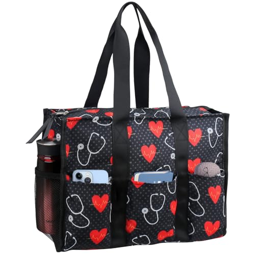 ABAMERICA Krankenschwestertaschen für die Arbeit, Stilltasche, mehrere Taschen, wasserdicht, Organisation, Reißverschluss oben, B02- Krankenschwester-Stethoskop, Medium von ABAMERICA