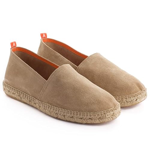 ABARCA Espadrilles für Herren aus Jute und Leder, handgefertigt in Spanien. Bequem und atmungsaktiv, beige, 42 EU von ABARCA