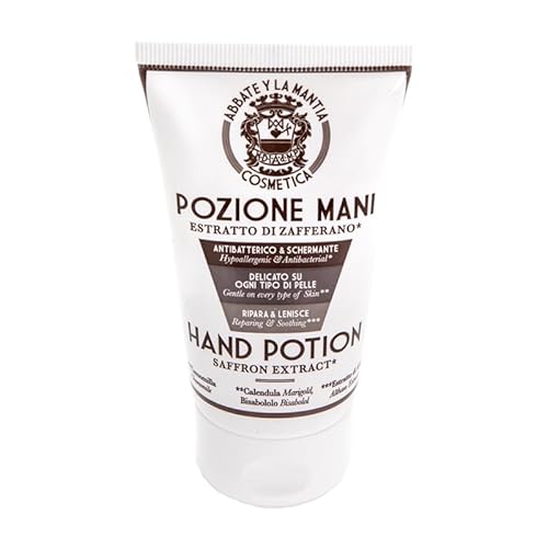 ABBATE Y LA MANTIA: Handtrank – reparierende Creme für beschädigte Haut – antibakteriell, beruhigend und schützend – mit Safran, Kamille und Karité – 75 ml – Made in Italy von ABBATE Y LA MANTIA