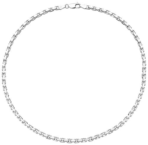 ABBY LEE Frauen Damen-Halskette eckige Gliederkette 5mm Kette 45cm Sterling Silber 925 von ABBY LEE