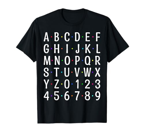 ABC Alphabet und Zahlen mit bunten Punkten Kinder Lehrer T-Shirt ABC Alphabet und Zahlen mit bunten Punkten Kinder Lehrer T-Shirt von ABC Alphabet