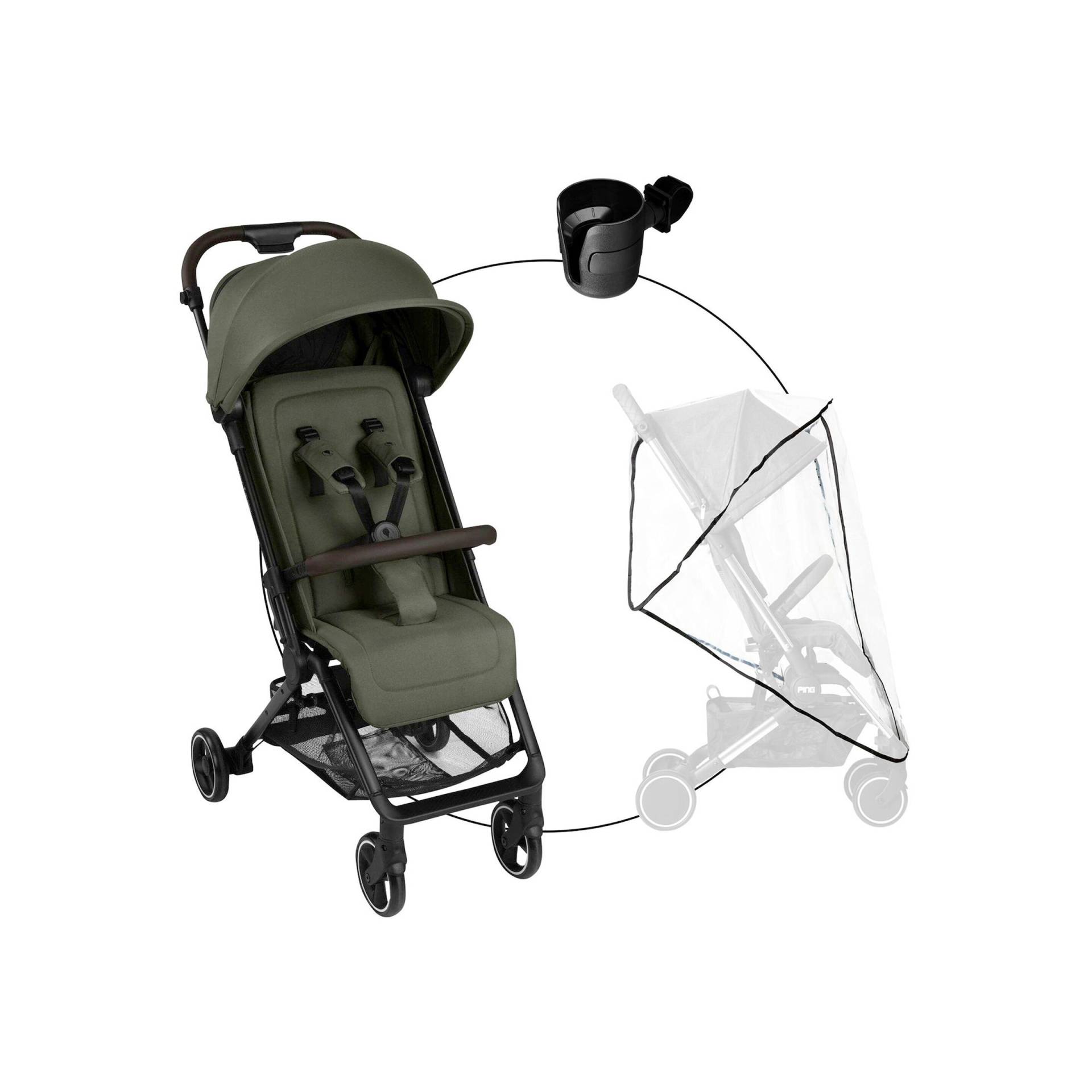Abc Design Buggy Ping 3 Travel inkl. Becherhalter und Regenschutz gruen von ABC Design