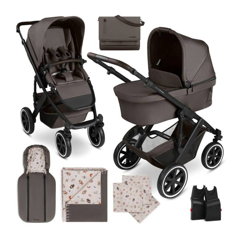 Abc Design Kombikinderwagen Salsa 5 Air Starter-Set inkl. Wickeltasche Urban, Fußsack für Tulip braun von ABC Design
