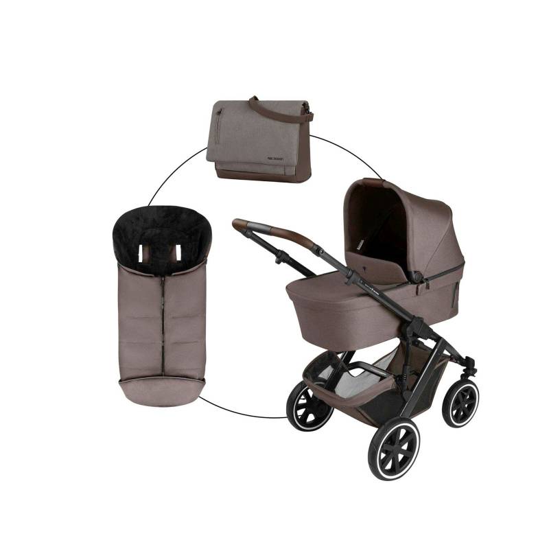 Abc Design Kombikinderwagen Salsa 5 Air inkl. Wickeltasche und Fußsack braun von ABC Design