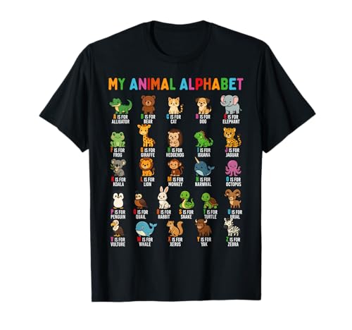 Niedliches Tier-Alphabet ABC für Kinder und Zootierliebhaber T-Shirt Niedliches Tier-Alphabet ABC für Kinder und Zootierliebhaber T-Shirt von ABC Zoo Learning Fun for Kids & Animal Fans