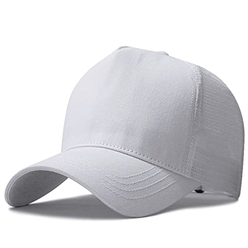 ABCBCA Großer Kopf Mann Große Größe Mesh Baseball Hüte Männlich Im Freien Plus Größe Sport Caps DAD Oversize Trucker Cap 56-61cm 62-68cm (Color : White, Size : 62-68cm) von ABCBCA