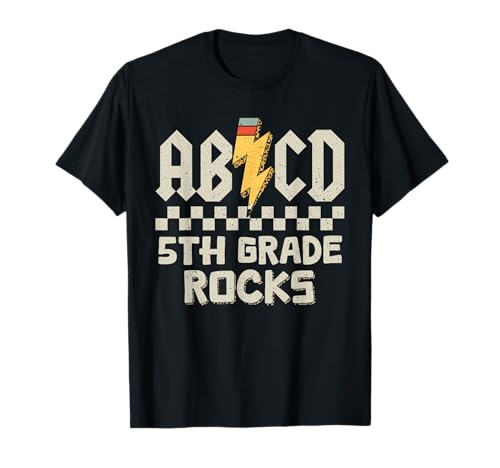 ABCD 5th Grade Rocks Bleistift Lehrer Männer Frauen Jungen Kinder Retro T-Shirt ABCD 5th Grade Rocks Bleistift Lehrer Männer Frauen Jungen Kinder Retro T-Shirt von ABCD 5th Grade Rocks Boy Kid Back To School Gifts