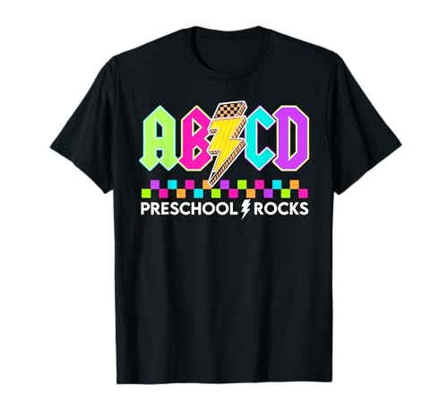 ABCD Vorschule Rocks Bleistift Beleuchtung Bolzen Lehrer Kinder T-Shirt von ABCD Back To School Class Teacher Kids Boys Girls