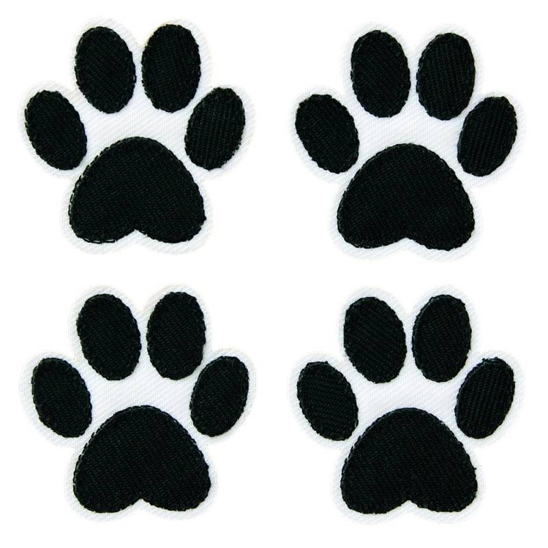 4 Bügelbilder Pfoten Paws Patches, Nähzubehör, Nähzutaten, Flicken von ABCDesignerin