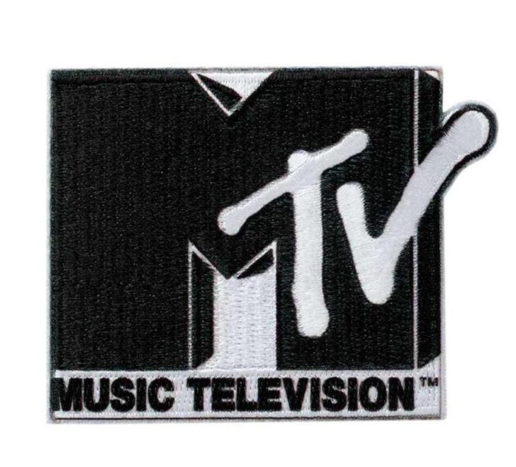 Bügelbild Art Mtv©, Music Television, Tv, Patches, Flicken, Nähen, Nähzutaten, Nähzubehör, Schwarz Weiß von ABCDesignerin