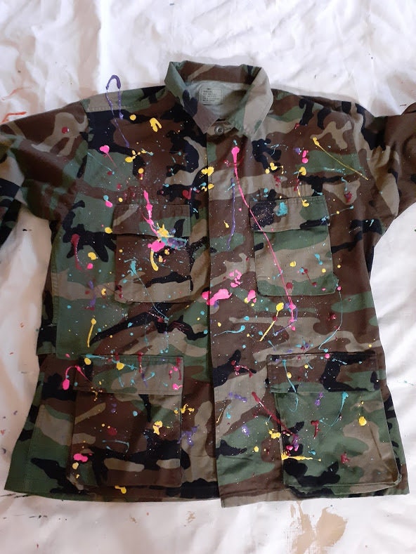 Splatter Paint Camo Jacke - Paintfarben Und Muster Anpassbar Splatter Paint Camo Jacke - Paintfarben Und Muster Anpassbar von ABCDesignsByCari