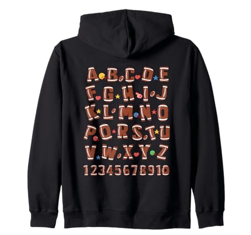 Alphabet Fußball ABCs Buchstaben Kinder Jungen Mädchen Lehrer Kapuzenjacke Alphabet Fußball ABCs Buchstaben Kinder Jungen Mädchen Lehrer Kapuzenjacke von ABCs Football Back to School Letters Tee