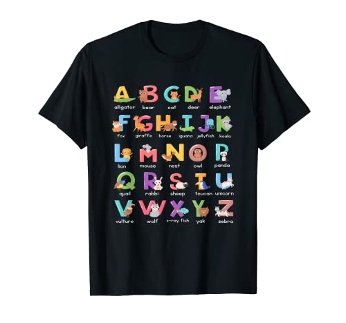 Alphabet Tier ABCs Lernen für Jungen Mädchen Erwachsene T-Shirt von ABCs Learning Alphabet Tees