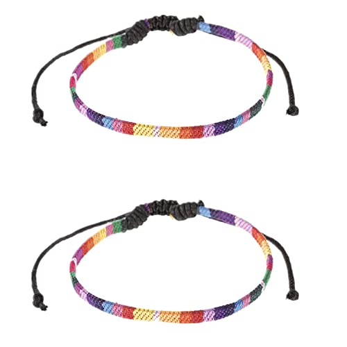 2 Stück bunte Regenbogen-Armbänder, Regenbogen-Armbänder für Damen und Herren, Mode-Accessoires, Unisex Elegantes von ABDA