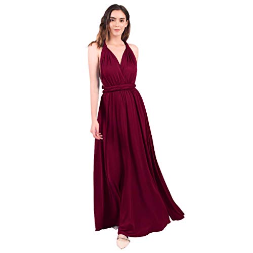 ABEHIK Damen Maxi Multiway Wickelkleid Lange Sexy Brautjungfernkleider mit Schnürung Elegant Rückenfreies Abendkleid Partykleid Festlich Kleid weinrot XS ABEHIK Damen Maxi Multiway Wickelkleid Lange Sexy Brautjungfernkleider mit Schnürung Elegant Rückenfreies Abendkleid Partykleid Festlich Kleid weinrot XS von ABEHIK