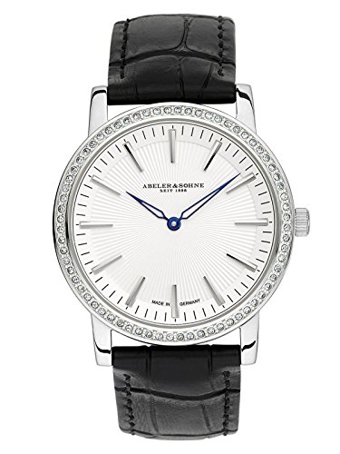 Abeler & Söhne Made in Germany Damenuhr mit Lederband, Saphirglas und Zirkonia AS1202 von Abeler & Söhne
