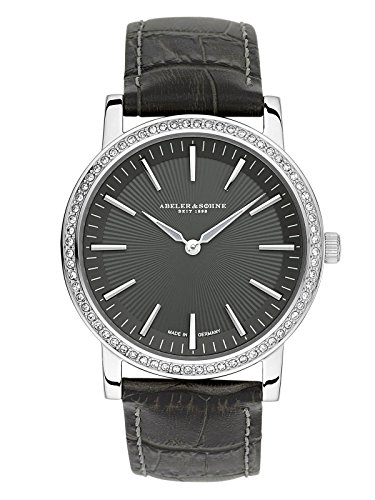 ABELER & SÖHNE Made in Germany Damenuhr mit Lederband, Saphirglas und Zirkonia AS1206 von Abeler & Söhne