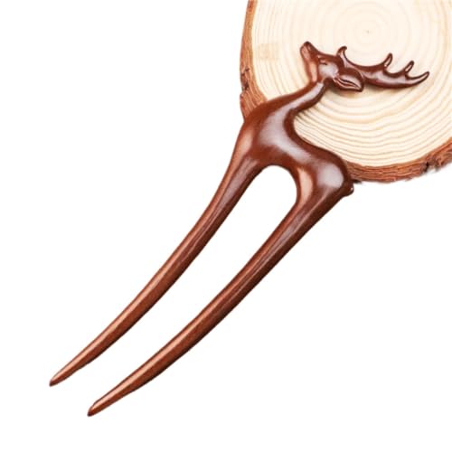 U-förmige Nadel Holz Haarstab aus U-förmige Gabel Katze Schmetterling Haarnadel im chinesischen Stil Dutt Kaninchen Kopfbedeckung Mädchen Accessoires(Color3) von ABFJHFK