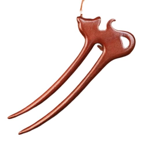U-förmige Nadel Holz Haarstab aus U-förmige Gabel Katze Schmetterling Haarnadel im chinesischen Stil Dutt Kaninchen Kopfbedeckung Mädchen Accessoires(Color4) von ABFJHFK