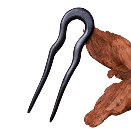 U-förmige Nadel Holzhaarnadeln U-förmige Haarstäbe Chinesisches Hanfu-Zubehör Einfache Sandelholz-Dutt-Essstäbchen Mädchen Retro-Schmuck(Color1) von ABFJHFK