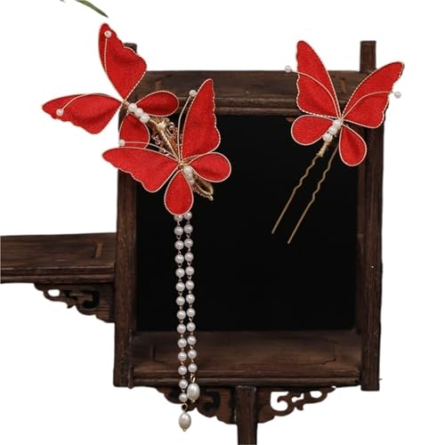 U-förmige Nadel Quaste Haarspange Haarnadeln Alte chinesische Hanfu-Accessoires Mädchen Kopfbedeckung Metall U-Form Stick for Frauen(Color 1) von ABFJHFK