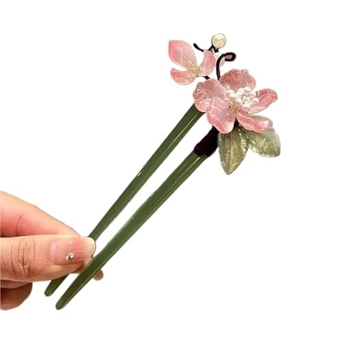 U-förmige Nadel U-förmige Haarnadel Acryl Blume Haar Stick Essstäbchen Chinesische Clips Hochzeit Kopfschmuck Schmuck Zubehör(Color4) von ABFJHFK