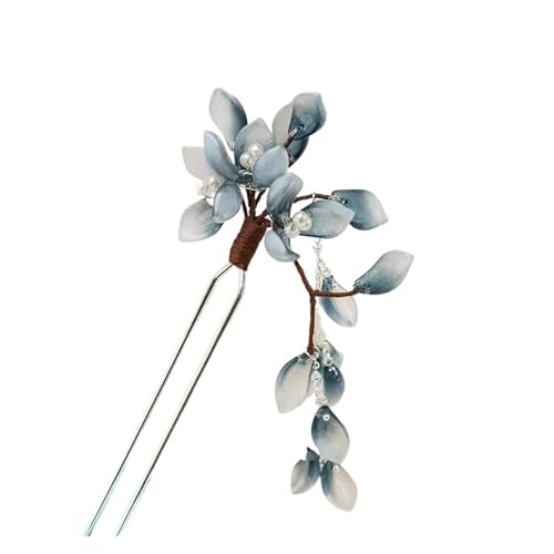 U-förmige Nadel U-förmige Pfingstrose-Haarnadel for Frauen im Vintage-Stil chinesischen Stil, Blumen-Haarstab, handgefertigter Metallschmuck, Zubehör, Hanfu-Kamm(Color3) von ABFJHFK