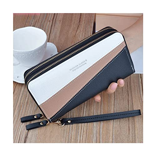 ABGRC Brieftasche für Damen Glatter Doppelreißverschluss Lange Damenspleißung und kontrastierende Farben Brieftasche Modische Lychee-Textur ABGRC Brieftasche für Damen Glatter Doppelreißverschluss Lange Damenspleißung und kontrastierende Farben Brieftasche Modische Lychee-Textur von ABGRC