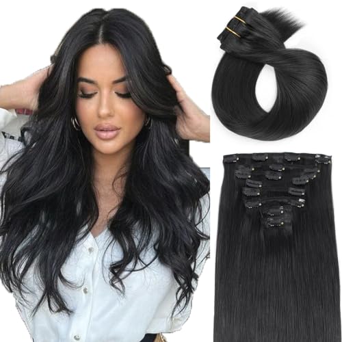 ABH AMAZINGBEAUTY HAIR Clip in Extensions Echthaar für Frauen Clip in Extensions aus Echtem Haar Clip in Extensions Dickere Echthaar Clip Set Doppelter Schuss #1 Tiefschwarz 40cm 120g ABH AMAZINGBEAUTY HAIR Clip in Extensions Echthaar für Frauen Clip in Extensions aus Echtem Haar Clip in Extensions Dickere Echthaar Clip Set Doppelter Schuss #1 Tiefschwarz 40cm 120g von ABH AMAZINGBEAUTY HAIR