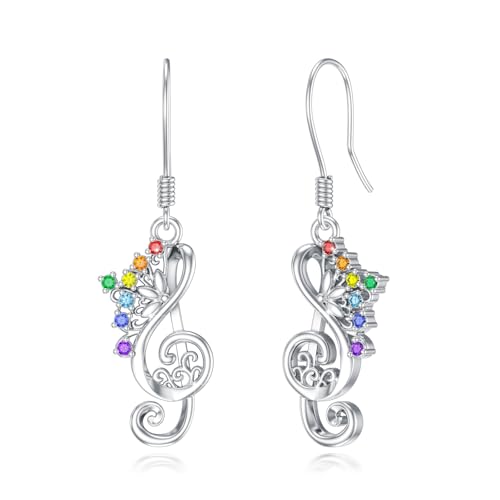 ABIGY 7 Chakra Ohrringe 925 Sterling Silber Yoga Ohrringe Musik Note Schmuck Chakra Weihnachten Geburtstag Jahrestag Schmuck Geschenke für Töchter Schwestern Mütter von ABIGY