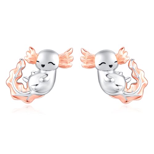 ABIGY Axolotl Ohrringe 925 Sterling Silber Axolotl Ohrstecker Tier Ohrringe Axolotl Schmuck Geschenke für Damen Tochter Freundin von ABIGY