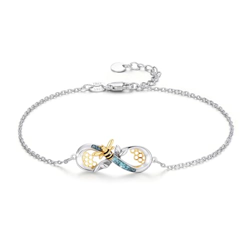 ABIGY Biene Unendlich Armband 925 Sterling Silber Biene Armband Unendlichkeit Schmuck mit Türkis für Damen ABIGY Biene Unendlich Armband 925 Sterling Silber Biene Armband Unendlichkeit Schmuck mit Türkis für Damen von ABIGY