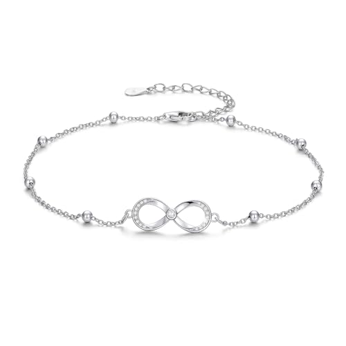 ABIGY Damen Unendlichkeit Fußkettchen 925 Sterling Silber Fußkettchen Unendlichkeit Schmuck Weihnachten Halloween Ostern Muttertag Valentinstag Geburtstag Schmuck Geschenke für Damen von ABIGY