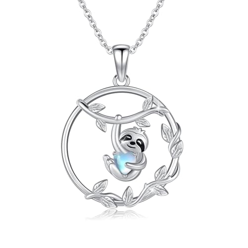 ABIGY Faultier Halskette 925 Sterling Silber Faultier Mondstein Halskette Tier Schmuck Herzförmige Mondstein Halskette für Damen ABIGY Faultier Halskette 925 Sterling Silber Faultier Mondstein Halskette Tier Schmuck Herzförmige Mondstein Halskette für Damen von ABIGY