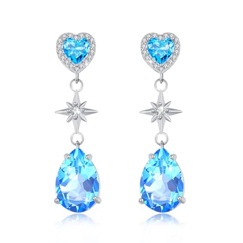 ABIGY Herz Ohrringe 925 Sterling Silber Dezember Geburtsstein Ohrringe Geschenk für Mutter Ehefrau Tochter ABIGY Herz Ohrringe 925 Sterling Silber Dezember Geburtsstein Ohrringe Geschenk für Mutter Ehefrau Tochter von ABIGY