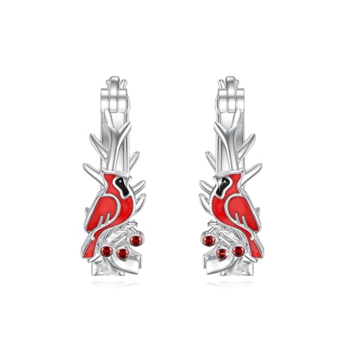 ABIGY Kardinal Ohrringe 925 Sterling Silber Cardinal Schmuck Hoop Ohrringe für Damen ABIGY Kardinal Ohrringe 925 Sterling Silber Cardinal Schmuck Hoop Ohrringe für Damen von ABIGY