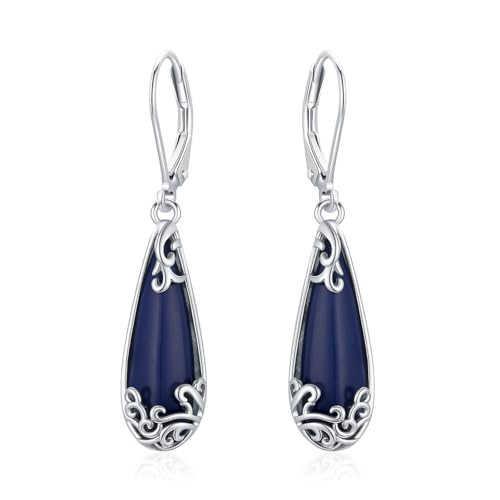 ABIGY Lapis Lazuli Ohrringe 925 Sterling Silber Damen Tropfen Ohrringe Lapis Lazuli Schmuck Geschenk von ABIGY
