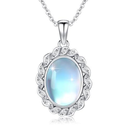 ABIGY Mondstein Halskette 925 Sterling Silber Damen Mondstein Anhänger Halskette Oval ist Geeignet Mondstein Kette für Damen ABIGY Mondstein Halskette 925 Sterling Silber Damen Mondstein Anhänger Halskette Oval ist Geeignet Mondstein Kette für Damen von ABIGY