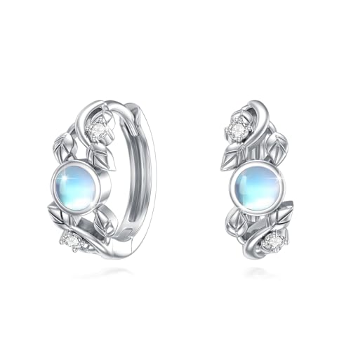 ABIGY Mondstein Ohrringe 925 Sterling Silber Mondstein Ohrringe Blatt Creolen Ohrringe Mondstein Schmuck Geschenk für Damen ABIGY Mondstein Ohrringe 925 Sterling Silber Mondstein Ohrringe Blatt Creolen Ohrringe Mondstein Schmuck Geschenk für Damen von ABIGY