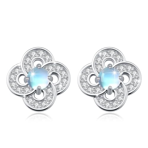 ABIGY Mondstein Ohrstecker für Damen 925 Sterling Silber Mondstein Ohrringe Anti Allergie Ohrringe Weihnachten Geburtstag Jubiläum Schmuck Geschenke für Töchter Freundinnen von ABIGY