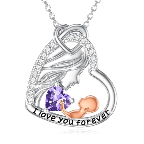 ABIGY Mum Halskette 925 Sterling Silber Herzförmig Mutter Halskette Muttertag Halskette für Mutter von ABIGY