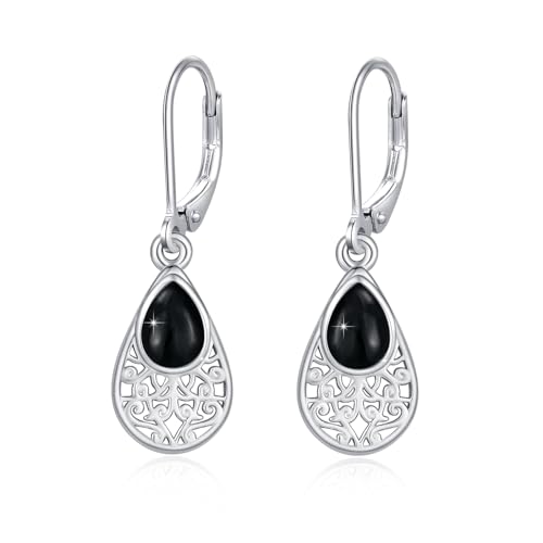 ABIGY Obsidian Ohrringe 925 Sterling Silber Schmuck aus Obsidian Schwarze Ohrringe für Damen ABIGY Obsidian Ohrringe 925 Sterling Silber Schmuck aus Obsidian Schwarze Ohrringe für Damen von ABIGY