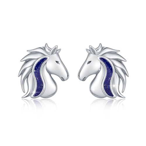ABIGY Pferd Ohrringe 925 Sterling Silber Pferd Ohrstecker mit Lapislazuli Pferd Schmuck Ohrringe für Damen ABIGY Pferd Ohrringe 925 Sterling Silber Pferd Ohrstecker mit Lapislazuli Pferd Schmuck Ohrringe für Damen von ABIGY