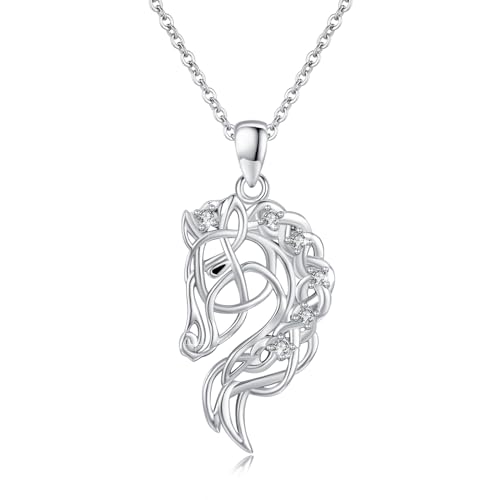 ABIGY Pferde Halskette 925 Sterling Silber Pferde Anhänger Halskette Tierkette Pferde Schmuck Geschenke für Damen Mädchen Pferdeliebhaber Weihnachten Geburtstag von ABIGY