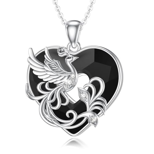 ABIGY Phoenix Halskette für Damen Sterling Silber Phoenix Anhänger Kette Weihnachten Geburtstag Jubiläum Schmuck Geschenk für Mutter Ehefrau Tochter Großmutter Schwestern von ABIGY