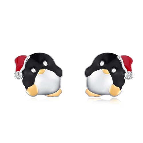 Pinguin Ohrringe 925er Sterling Silber Weihnachts Ohrringe Tier Ohrstecker für Frauen Weihnachten Ohrringe Pinguin Schmuck Pinguin Geschenke für Mädchen von ABIGY