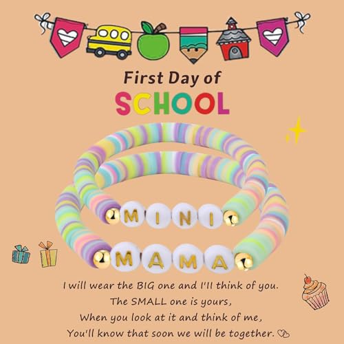 ABISIN Back to School Armband Mommy and Me Herz Armbänder Set (Macaron), 5 von ABISIN