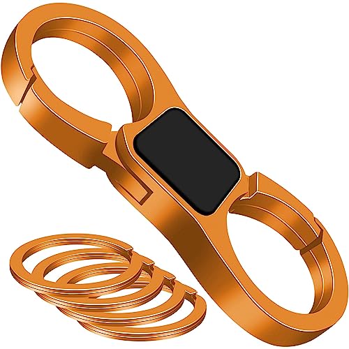 ABLAZE Schlüsselanhänger, Schlüssel Karabiner (mit 4 Ringen) Heavy Duty Clip Legierung Schlüsselhalter für Männer und Frauen Gold von ABLAZE