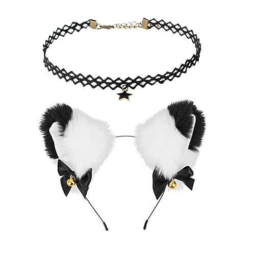 ABOOFAN 1 Satz Stirnband Mit Katzenohren Mädchen Anzug Stirnbänder Aus Spitze Cosplay-dekore Mädchen Halskette Bandana Stirnband Katze Fliegen Party-deko-kit Haar Halsband Stoff Kind von ABOOFAN