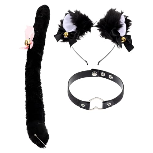 ABOOFAN 1 Satz Stirnband Mit Katzenohren Halloween-tier Katzenkostüme Für Damen Katzenohren Cosplay Schwarze Katzenohren Flauschige Haarreifen Fuchs Kind Mädchen Bootcut-hose Plüsch von ABOOFAN